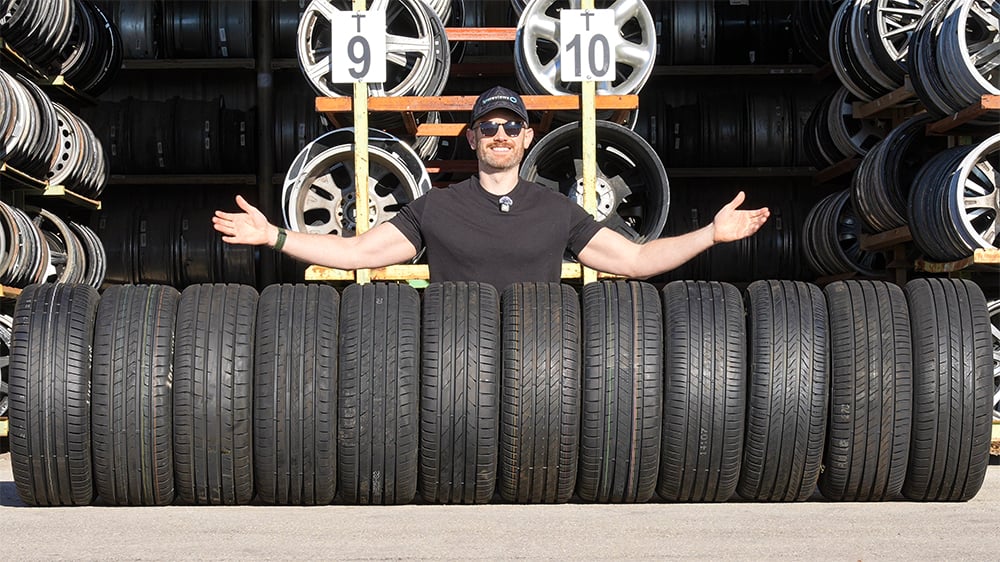 Jonathan Benson with the Test Tyres