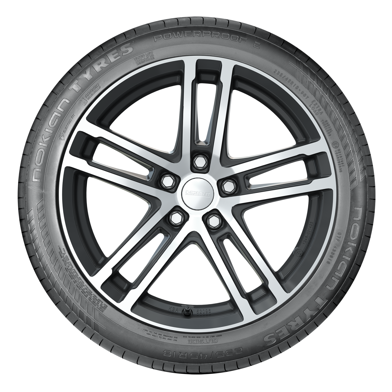 Nokian Powerproof E mounted on a wheel